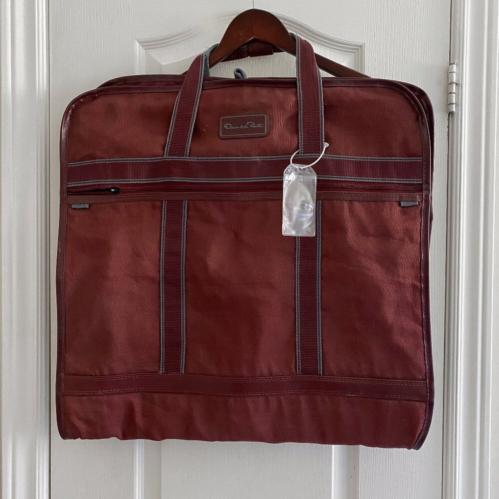 Oscar de la Renta Vintage Burgundy Garment Bag Travel Suit Cover